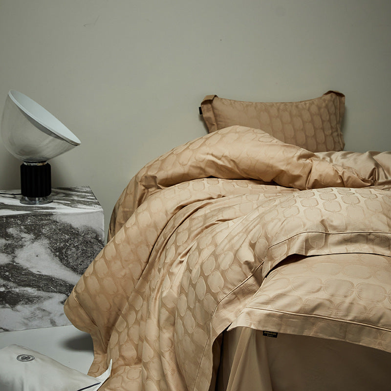 Long-staple cotton bedding, 4-piece, jacquard