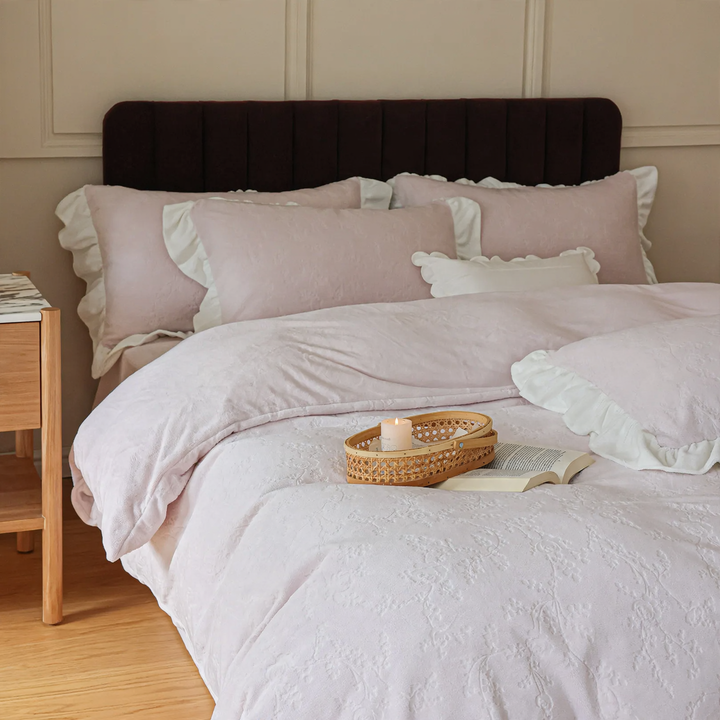 Milk fiber bedding set, 4-piece, princess style