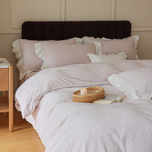 Milk fiber bedding set, 4-piece, princess style
