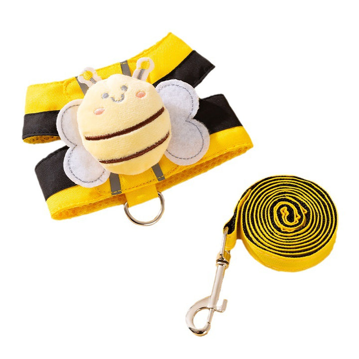 Mesh-Breast Harness with Bee Pattern for Cats