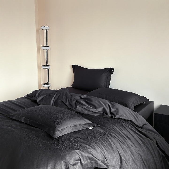Cotton bedding set, 100, long staple, solid color, 4-piece