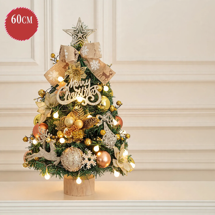 Decorative table Christmas tree with wooden stand