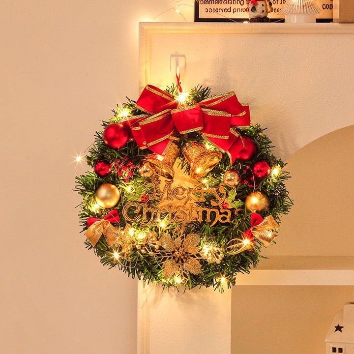 Decorative Christmas wreath made of silk flowers