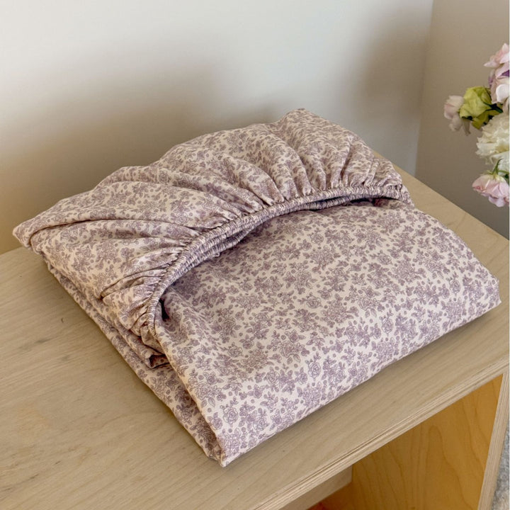 Cotton fitted sheet, double gauze, printed