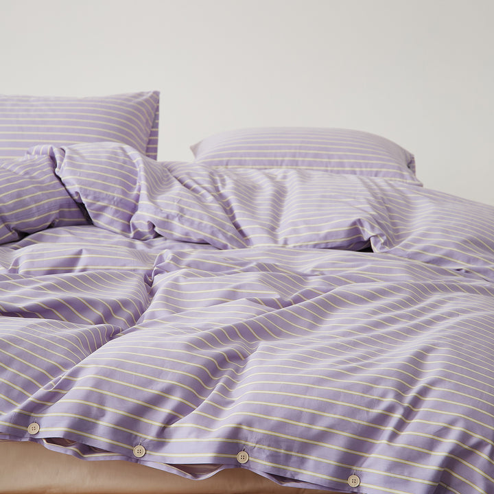 Long-staple cotton bedding, 4-piece, stripes