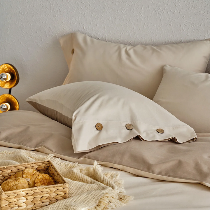 4-piece bedding set, 100s cotton, brushed, solid color