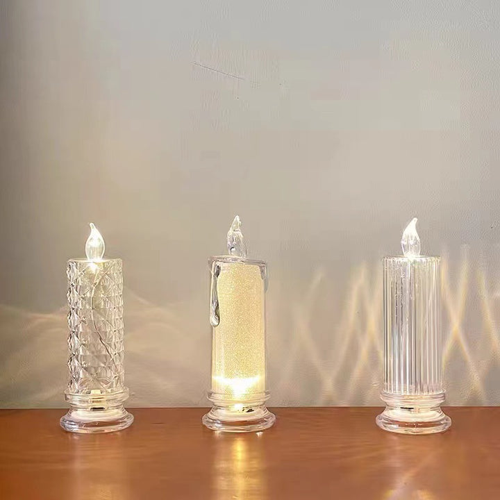 LED-Real Wax Look Candle with Rose Light Effect
