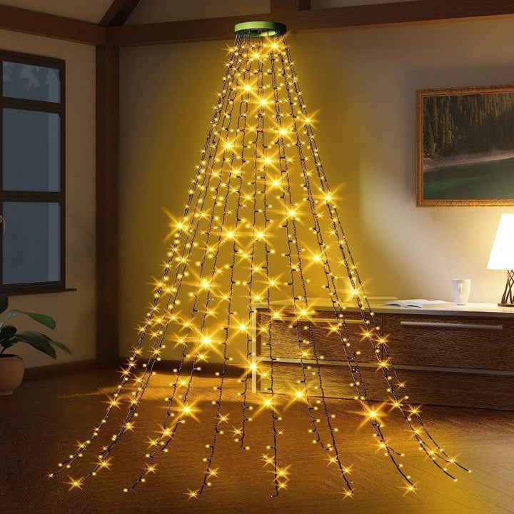 LED Ring Tree Topper with Cascade Fairy Lights