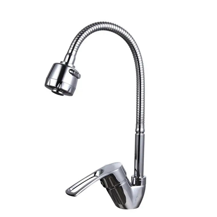 Stainless steel kitchen faucet with spray function