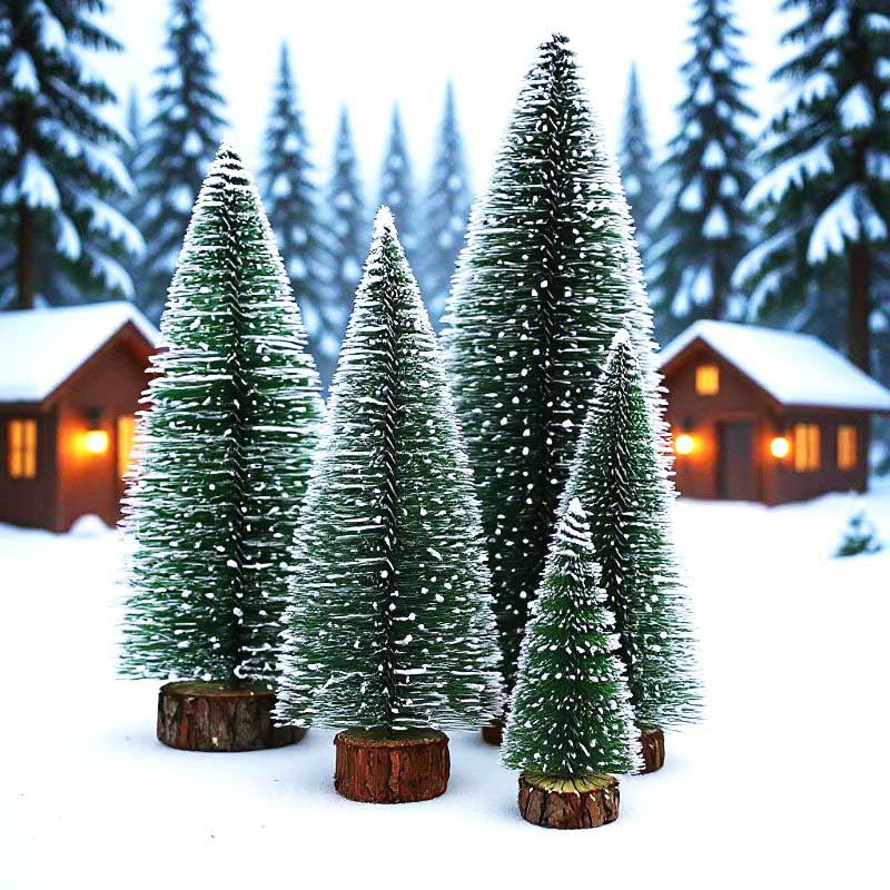 Mini Christmas tree with pine needle look