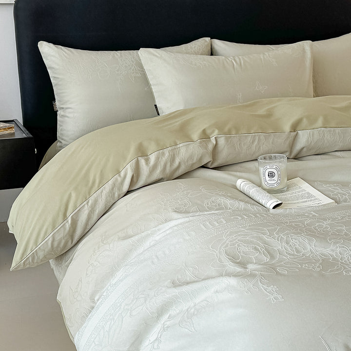 Cotton bedding set, long pile, floral pattern
