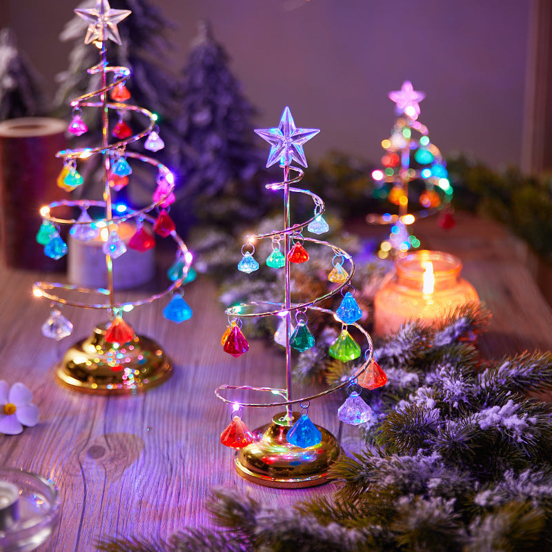 Illuminated Christmas tree made of metal, 33 cm