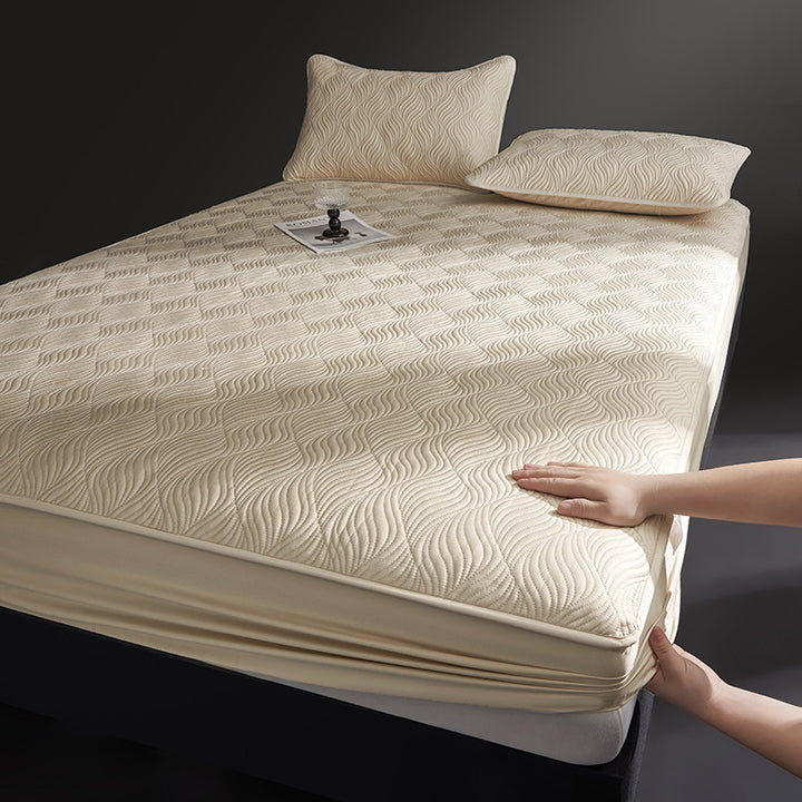 Cotton fitted sheet with elastic band