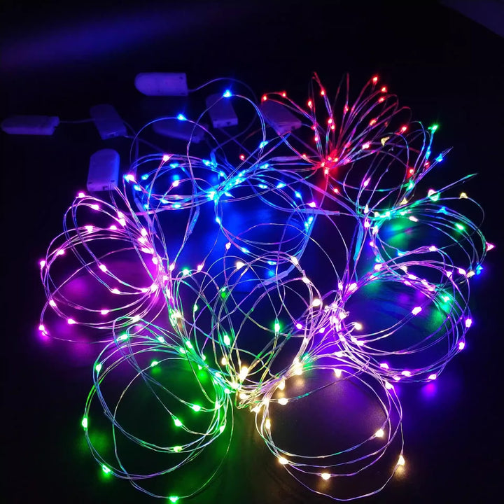 LED Copper Wire String Lights with Battery Operation