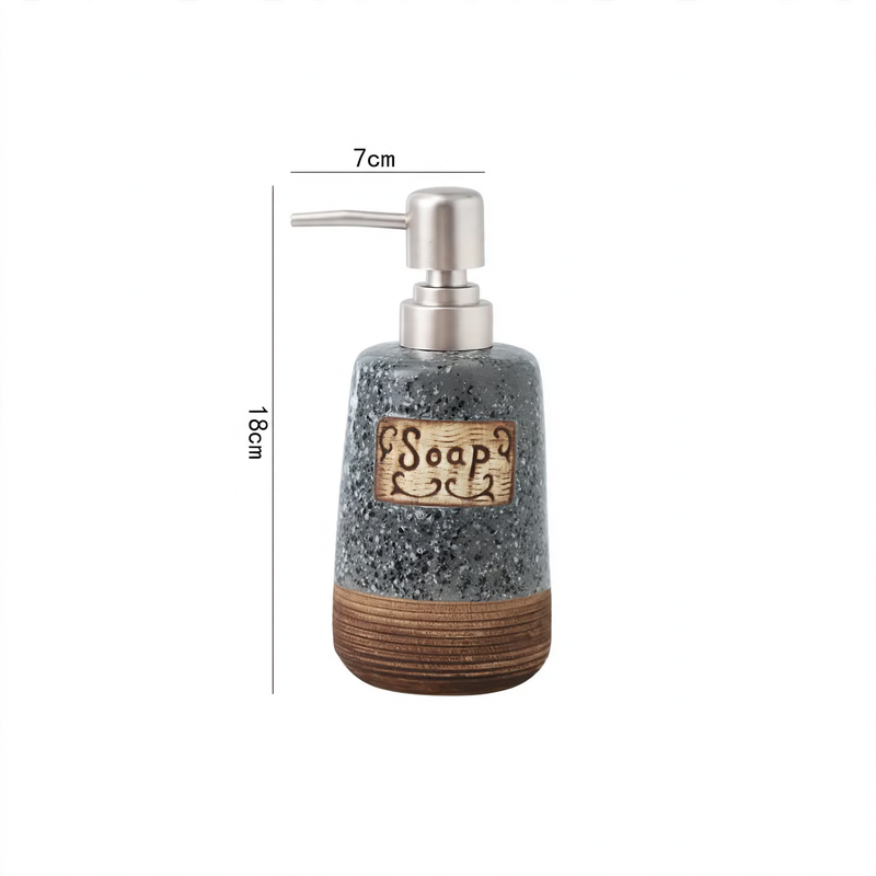 Ceramic soap dispenser with pump