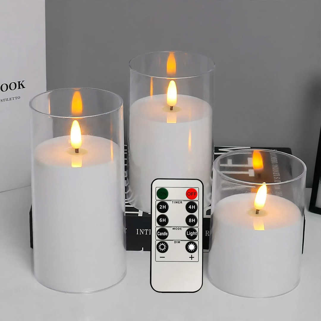 LED stub candles with flicker effect