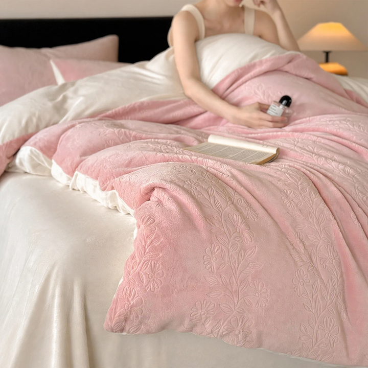Milk fiber duvet cover set, geometric pattern, modern