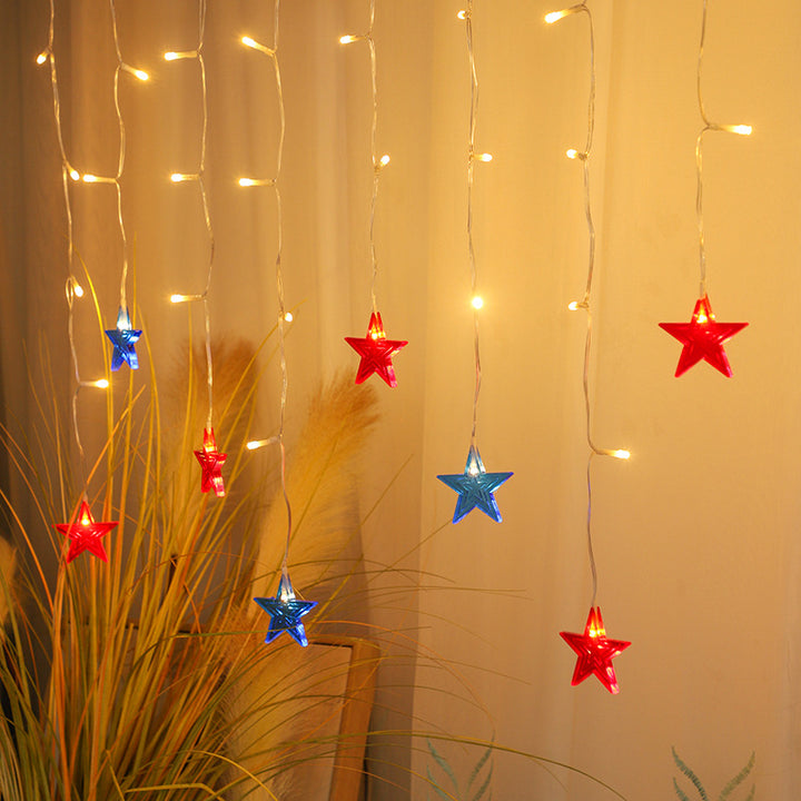 LED star curtain string lights for atmospheric decoration