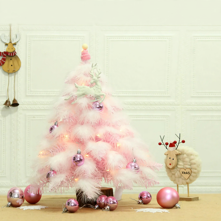 Mini Christmas tree with decoration, 45/60 cm, PVC