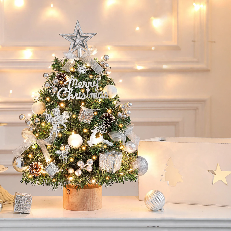 Decorative table Christmas tree with wooden stand