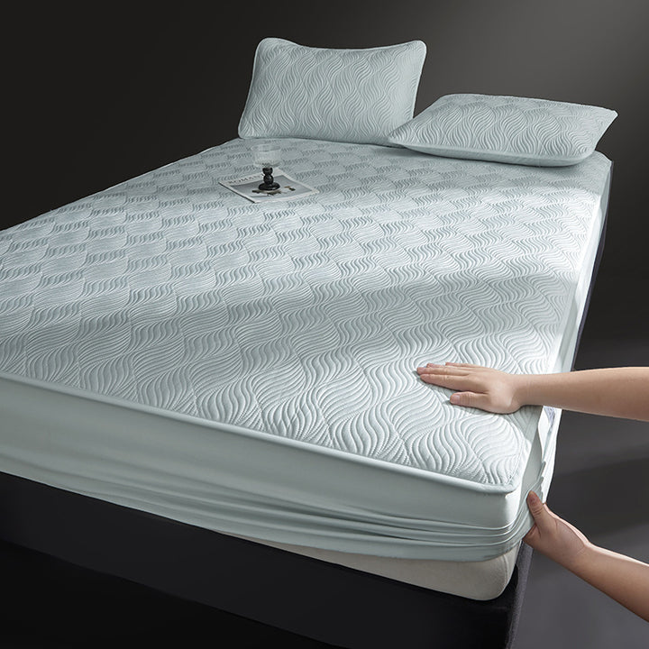 Cotton fitted sheet with elastic band