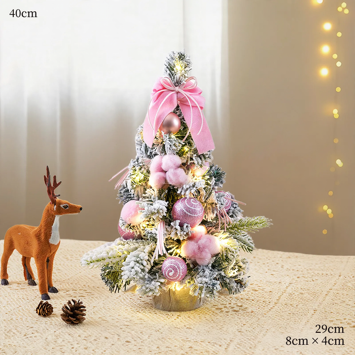 Mini Christmas tree with bow decoration, PVC