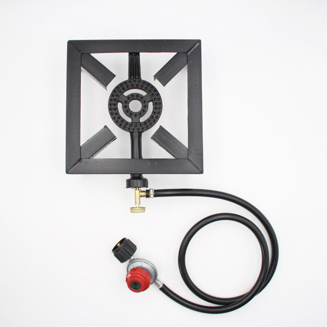 Gas stove with frame, propane burner