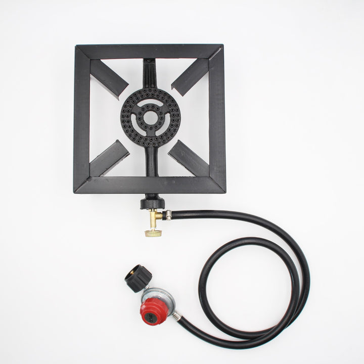 Gas stove with frame, propane burner