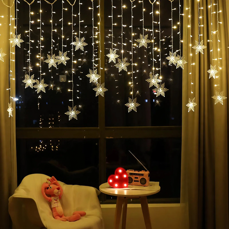 LED curtain lights with various motifs