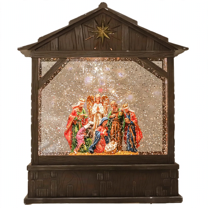 Christmas Nativity Music Box with Snow Effect