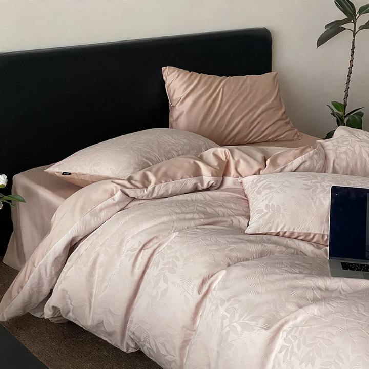 Cotton bedding set, 4-piece, long-staple cotton