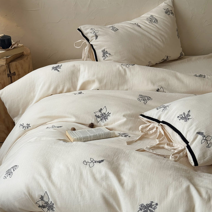Cotton bedding with crinkle structure, 4-piece