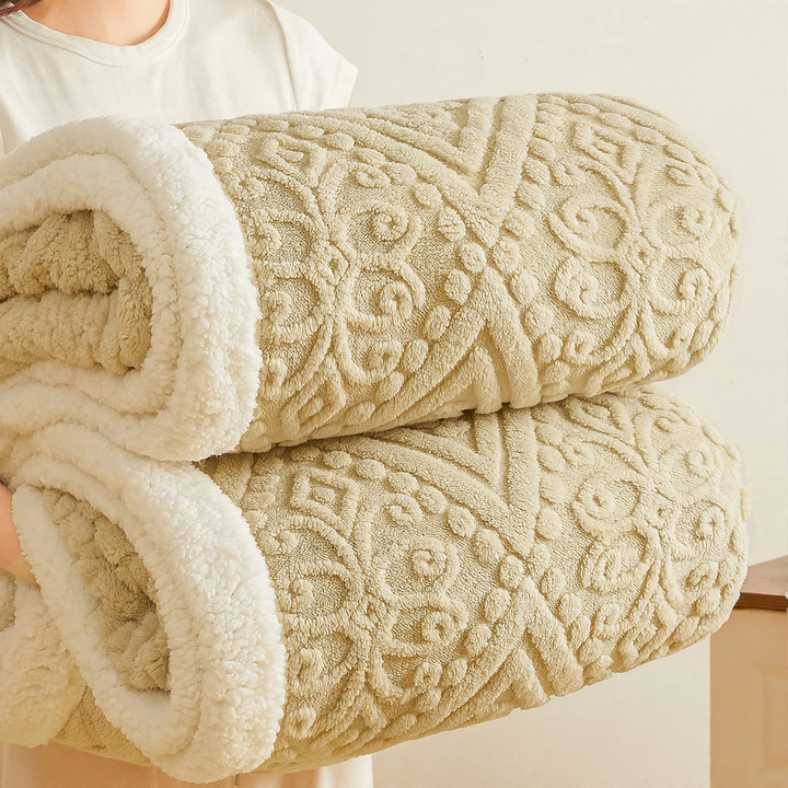 European decorative blanket with relief pattern