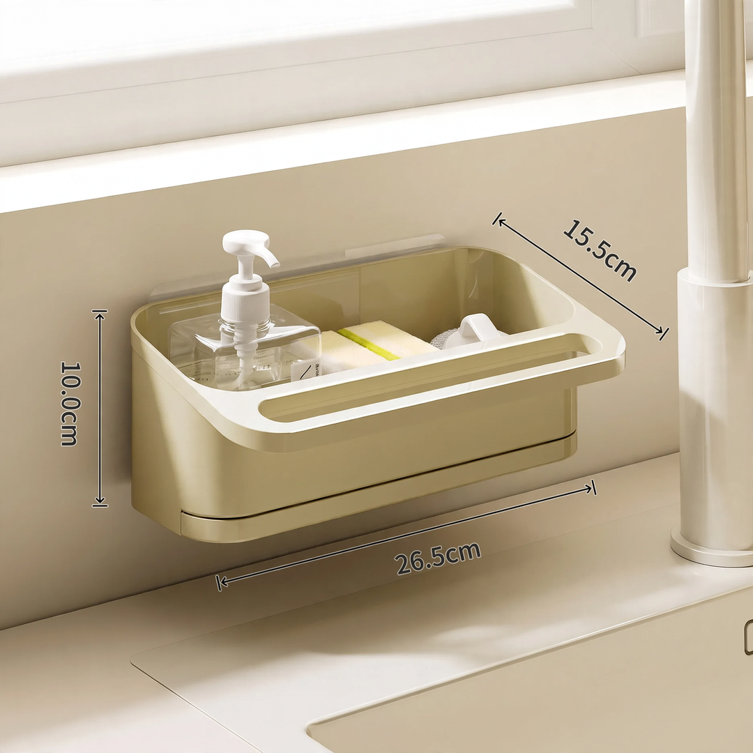 Wall-mounted sink shelf with draining area