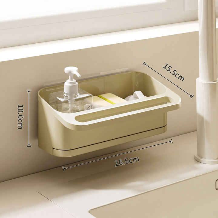 Wall-mounted sink shelf with draining area