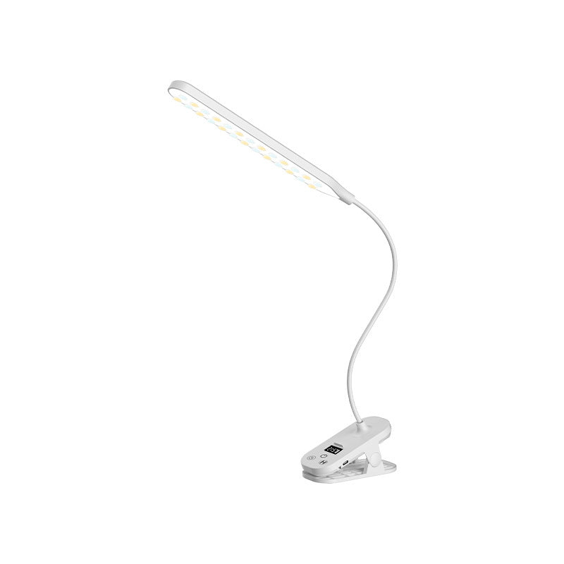 LED clamp lamp with clock for desk and study