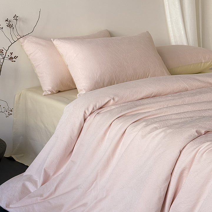Cotton bedding set, 4-piece, floral pattern