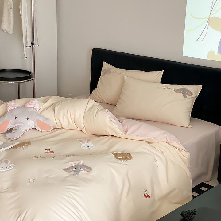 Cotton bedding set, 100, cartoon pattern, four pieces