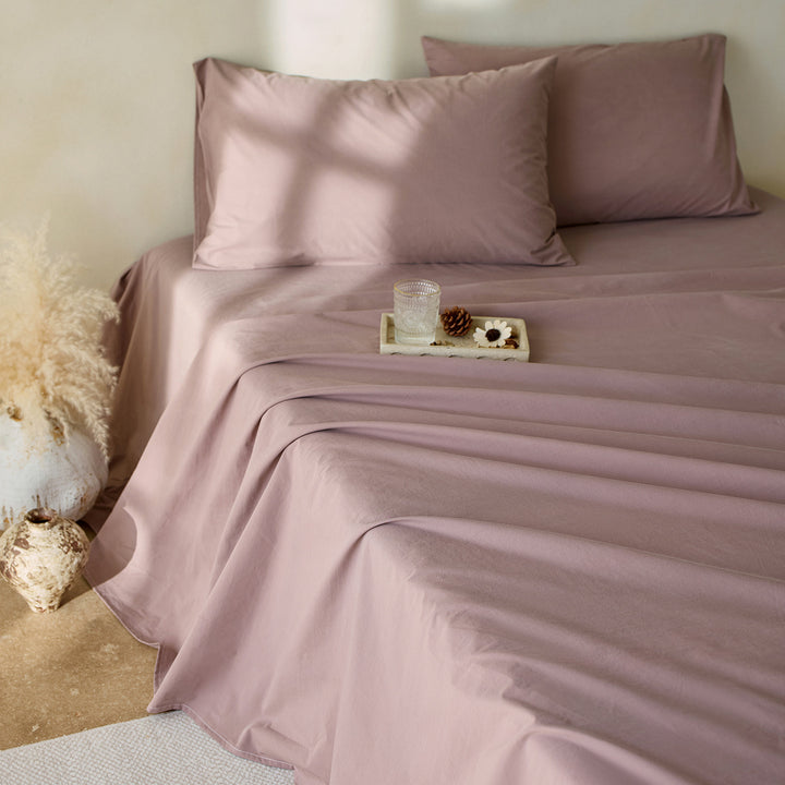Long staple cotton bed sheet, sand washed
