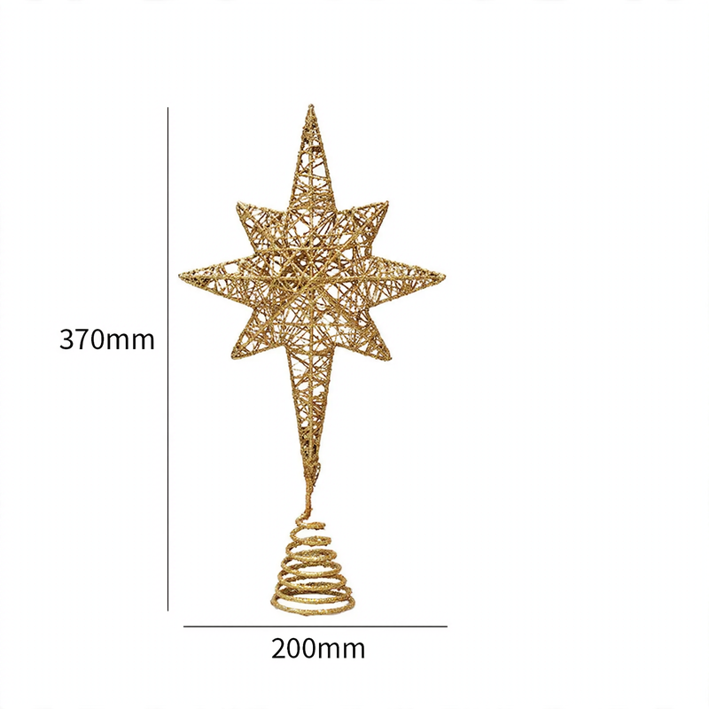 Christmas tree top star, eight-pointed, perforated