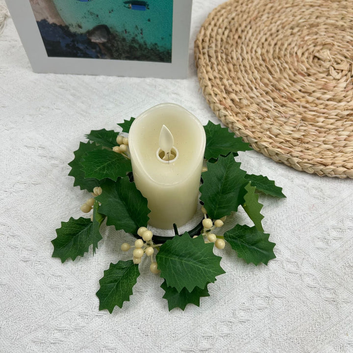 Artificial Christmas wreath for candle holder