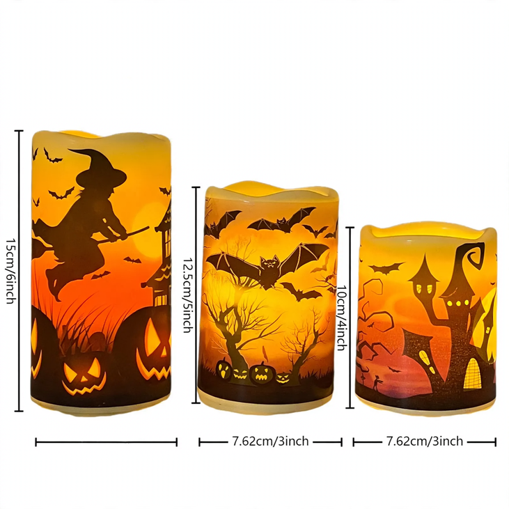 LED Candle Set with Flame Effect for Festive Decoration
