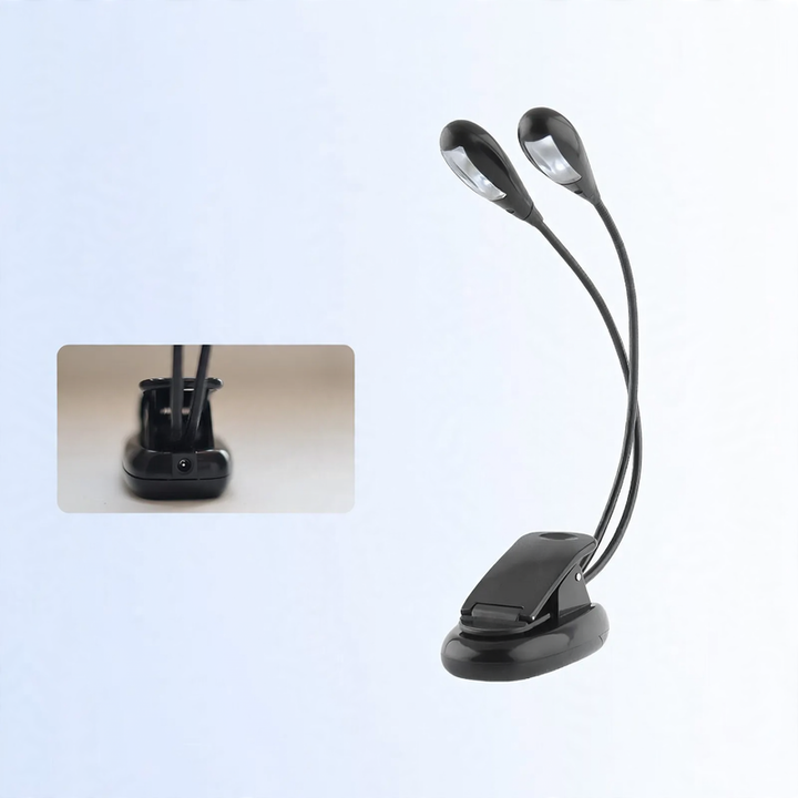 LED sheet music light with clip, flexible