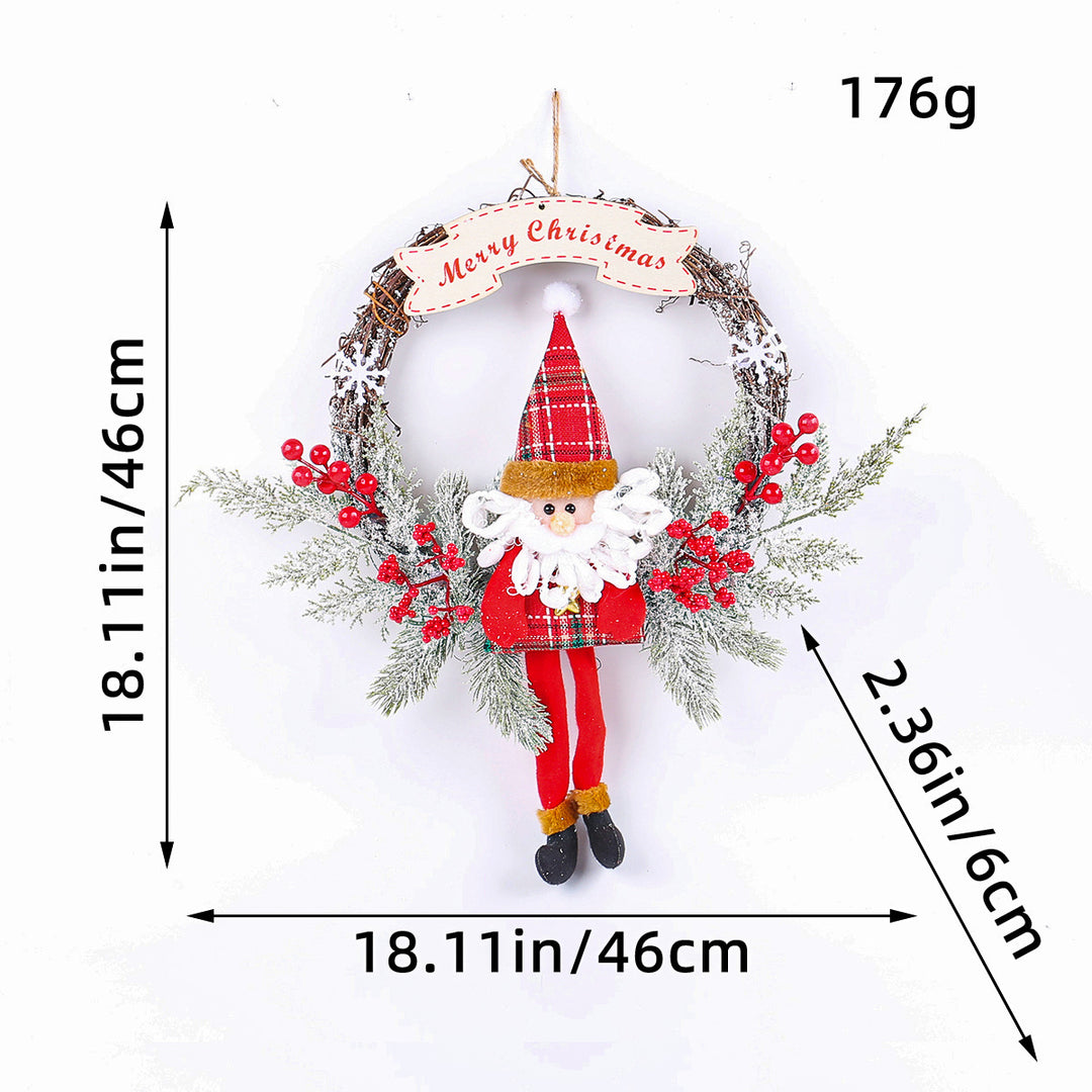 Handcrafted Christmas wreath made of branches