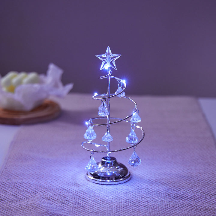 Decorative Christmas tree made of metal with lighting