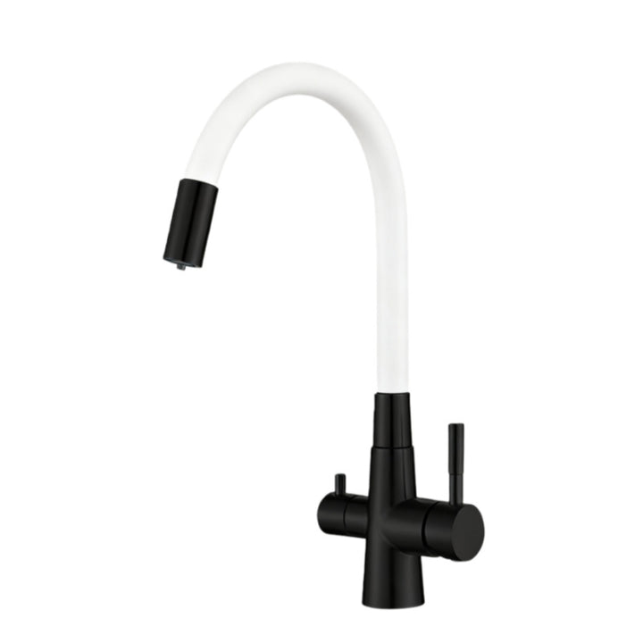 Stainless steel kitchen faucet with spray function