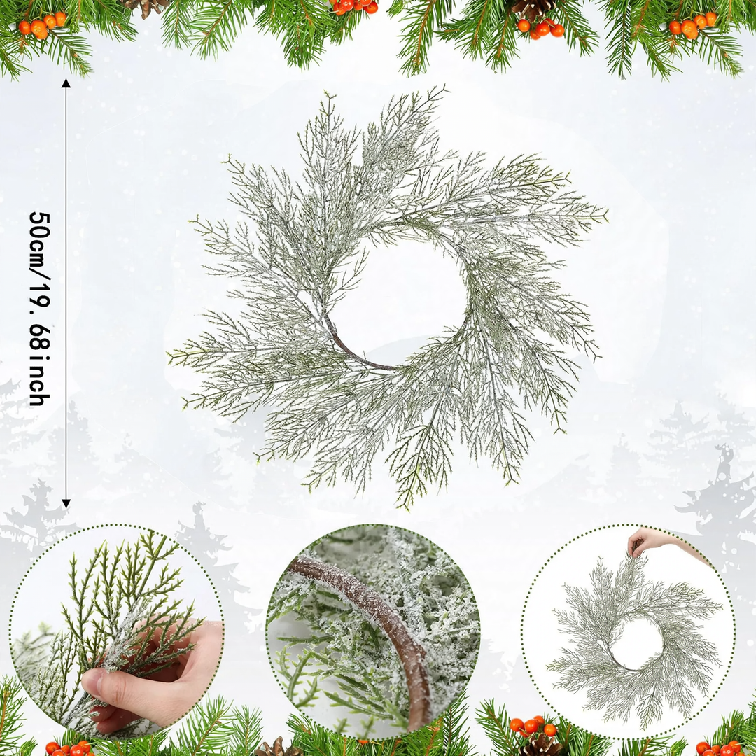 Artificial Christmas wreath made of cypress branches