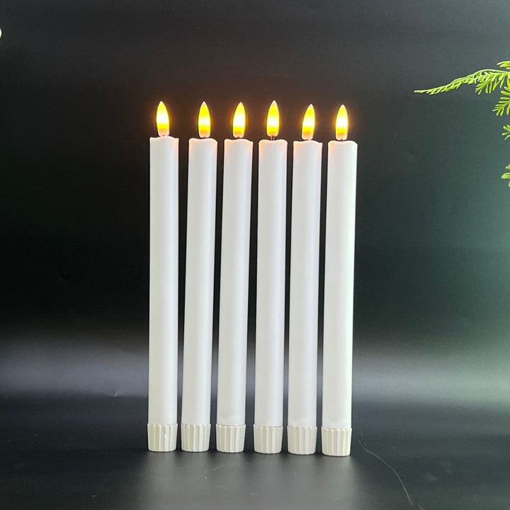 LED Taper Candles Set, 6 pieces, with remote control