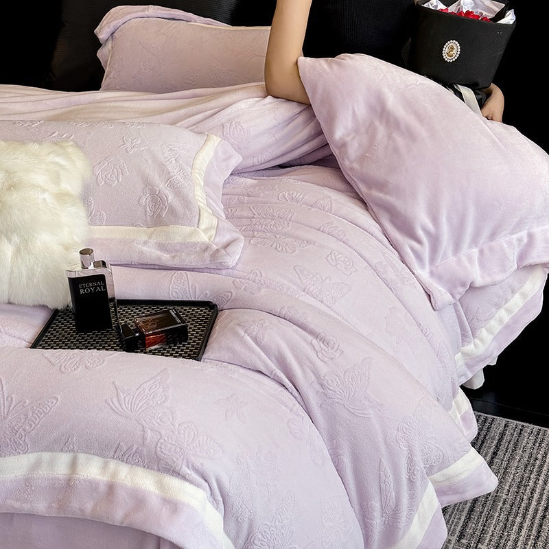 Milk fiber fleece bedding set, winter, antistatic