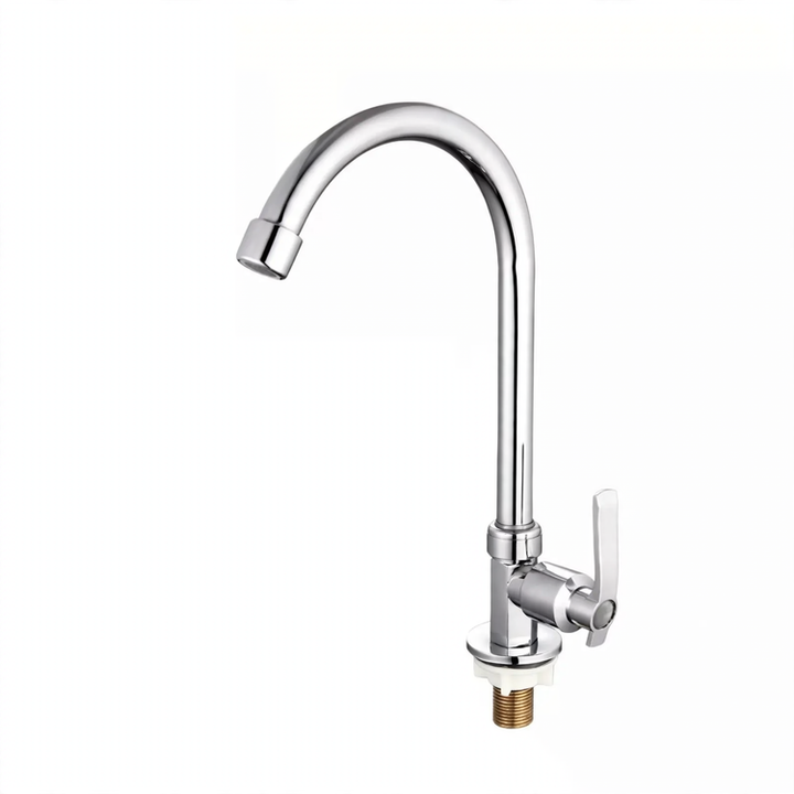 Cold water kitchen faucet, hexagonal high spout